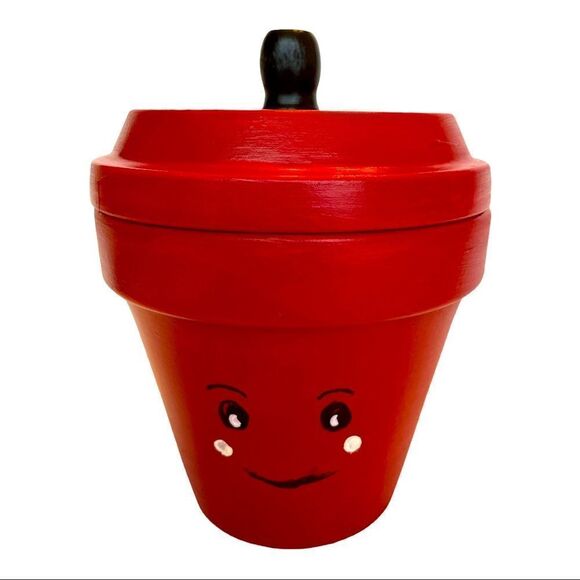 HAND PAINTED FLOWER POT - Picture 1 of 4